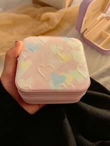 Portable Jewelry Case Anti Tangle Compact Jewelry Box For Women And Girls Embossed Jewelry Organizer For Travel Jewelry Storage Box Home Decor Dorm Room Gym Office Cruise Beach Holiday Vacation Back To School Travel Essentials Accessories - Multicolor - View 13
