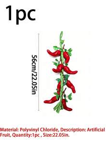 1/2pcs 22.05 Inch Artificial Fruit And Vegetable Garland, Faux Mango, Apple And Vegetable Vine, Suitable For DIY Wreath, Party Decoration, Halloween Decoration, Farmhouse Decor, Dorm Decor, Kitchen Decor, Restaurant Arrangement, Faux Fruit Photography Props, Garden Decoration - Multicolor - View 16