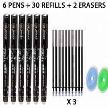 Erasable Gel Pen Set, 6 Pens With 30 Red And Black Ink Refills And 2 Erasers, Smooth Writing Refillable Friction Pens For Students, School, Office, Homework, Notes, Journaling And Daily Writing - Multicolor - View 15