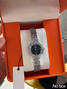 NARY 1pc Elegant & Luxurious And Fashionable Ladies' Watch Decorated With Rhinestones, Small And Exquisite Quartz Watch, For Gifts, Daily,Festival Wear - Black - View 2