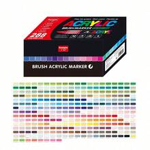 Multi-Color Soft Tip Acrylic Marker Pen Set, Large Capacity Soft Tip, Suitable For Student Painting And Art Coloring Books, DIY Graffiti Hand-Drawn Doodle Filling White Black Gold Silver Stackable Opaque Paint Markers - Multicolor - View 22