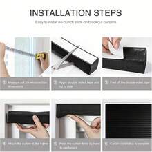 1pc Self-Adhesive Blackout Zebra Blinds, Adjustable Pleated Shade, Easy Installation And Removal, Suitable For Windows, French Doors, Kitchen, Bathroom, Room Decor, Living Room Decor, Office, Study And More - Multicolor - View 7