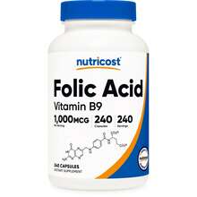 Nutricost Folic Acid (Vitamin B9) 1000mcg, 240 Capsules - Women's Daily Vitamin, Prenatal Friendly, Non-GMO - 其他 - 查看 1