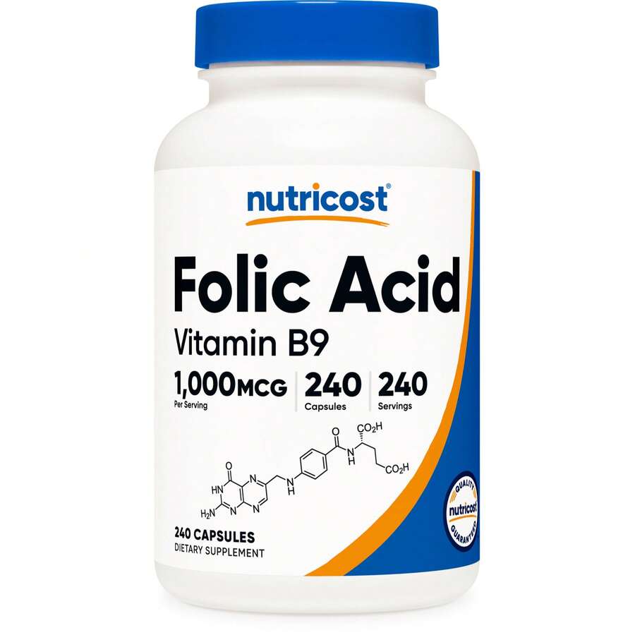 Nutricost Folic Acid (Vitamin B9) 1000mcg, 240 Capsules - Women's Daily Vitamin, Prenatal Friendly, Non-GMO - 其他 - 查看 1