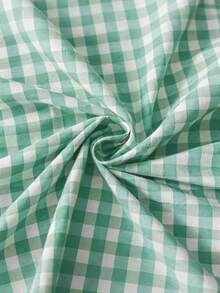 1PC French Vintage Plaid Tablecloth, Farmhouse Retro Style With Scalloped Edge, Skin-Friendly, Washable And Reusable, Suitable For Home Kitchen, Dinner, Outdoor Activities, Living Room, Dining Room, Party, Gathering, Daily Home Decor - Green - View 7