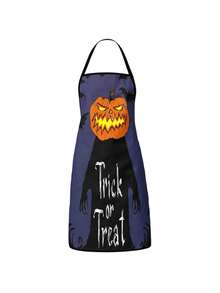 2pcs Halloween Apron - Ghost & Pumpkin Pattern - Essential For Kitchen Party Dress-Up - Ideal For Baking, Cooking & Decorating - Exquisite Gift - High-Quality Fabric - Holiday Kitchen Apparel - Multicolor - View 10