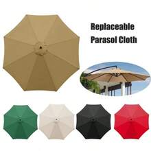 Multi-Color Round Outdoor Patio Umbrella Replacement Canopy, Minimalist Solid Color Sunshade Fabric, UV Protection Umbrella Cover Accessory Without Frame, Suitable For Villa, Cafe, Park, Terrace, Yard, Summer Outdoor Use - A - View 8