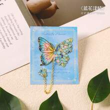 Vintage Minimalist Butterfly Metal Bookmark, Elegant Exquisite Student Reading Page Clip, Creative Reward Gift - Butterfly and Flower - View 5