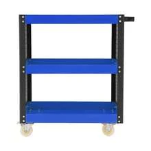 YUNRUX 3-Tier Heavy-Duty Workshop Trolley 34.23*15.35*38.88in Steel Utility Cart - Blue - View 3