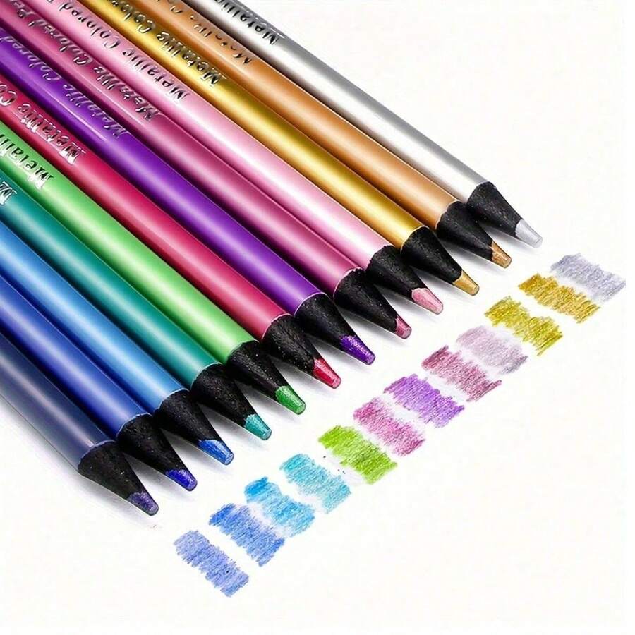 24pcs Professional Colored Pencils, Vibrant Colors, Easy To Apply And Break-Resistant, Suitable For Professional Art Creation, Painting, Coloring, Sketching And Various Colors Hand-Drawn Pencils (Random Style) - A - View 1
