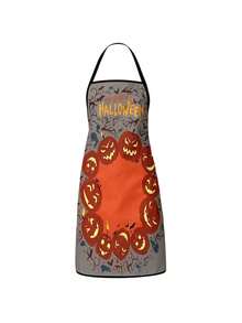 2pcs Halloween Apron - Ghost & Pumpkin Pattern - Essential For Kitchen Party Dress-Up - Ideal For Baking, Cooking & Decorating - Exquisite Gift - High-Quality Fabric - Holiday Kitchen Apparel - Multicolor - View 9