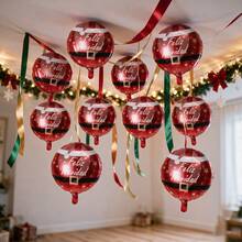 Balon Suasana Liburan - Dekorasi Pesta Foil Merah dan Emas, Cocok untuk Natal, Ulang Tahun, Pernikahan, Hari Jadi, Hari Thanksgiving, Tahun Baru - beraneka warna - View 4