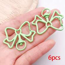 6pcs Multicolor Hollow Bow Lobster Clasps Bow Shaped Swivel Spring Snap Hooks For DIY Keychains Bag Charms Pendant Connectors Jewelry Making Findings - Multicolor - View 21