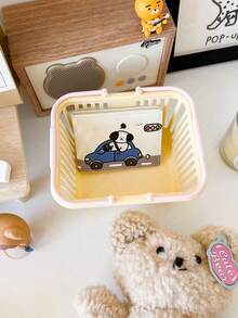 Mini Plastic Handheld Storage Basket With Portable Handle, Hollow Ventilated Organizer Bucket, Macaron Color, Multi-Purpose Desktop Bathroom Dormitory Tray, Suitable For Cosmetics, Small Items, Daily Supplies Storage And Organization - Multicolor - View 8