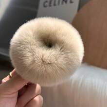 Korean Minimalist Genuine Rabbit Fur Scrunchie Cute Ponytail Hair Tie Internet Celebrity French Vintage Hair Accessory Autumn/Winter - Multicolor - View 19