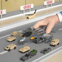 1pc Transformable Fighter Jet Toy Set, Gliding Missile Launching Military Aircraft Model With Small Military Vehicle And Soldier Figures, Educational Military Combat Toy, Suitable For Boys 3 Years Old And Above As Birthday Or Christmas Gift - Multicolor - View 11
