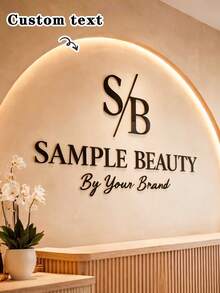 Custom Office Wall Sign, Custom Logo, Beauty Salon Sign, 3D Mirror Acrylic Business Sign, Laser Cut Wall Sign, Reception Office Decor, Spa Clinic Signage, Personalized Metallic Texture Acrylic Sign, Minimalist, Quiet Luxury Aesthetic - Multicolor - View 2