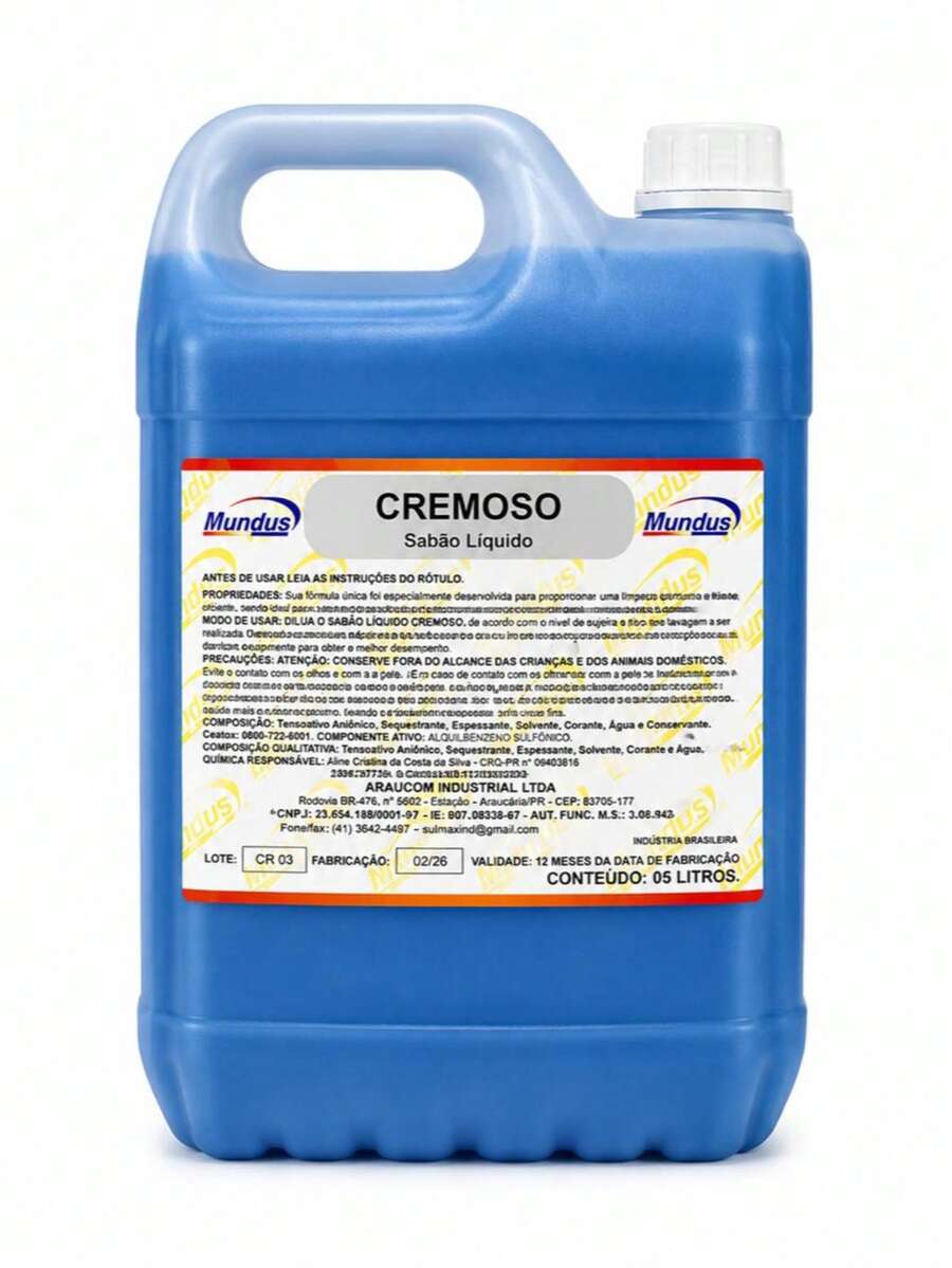 Sabão Líquido Cremoso Mundus 5L OMO – Limpeza de Roupas para Lavagem Manual e em Máquina - Líquido - Visão 1