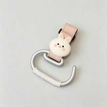 1pc Baby Stroller Hook, PU Leather Hook And Loop Hanging Hook, Solid Color Leather 3D Bear Design, Universal Stroller Accessory - As Shown - View 11