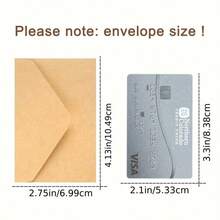 20/50pcs Vintage Square Mini Envelopes,Measuring 6.99cm*10.49cm, Exquisitely Elegant, Suitable For Various Occasions Such As Invitations, Business Cards, Greeting Cards,Christmas And Birthdays - Small Envelope - View 3