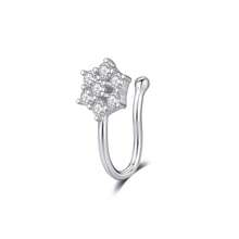 1pc Rhinestone Flower Heart Non-Pierced Nose Clip Nose Ring, Fashionable Elegant Piercing Jewelry For Women - Multicolor - View 14