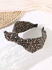 3/1pc Versatile Knotted Fabric Headband, All-Over Ditsy Floral Wide Band, Essential Simple Fashion Hair Accessory For Women's Casual Styling - Multicolor - View 11