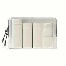 Set de 6 piezas para viaje, incluye botellas de champú, gel de ducha, loción corporal, crema facial, contenedores cosméticos vacíos, set de almacenamiento portátil - Multicolor - Ver 21