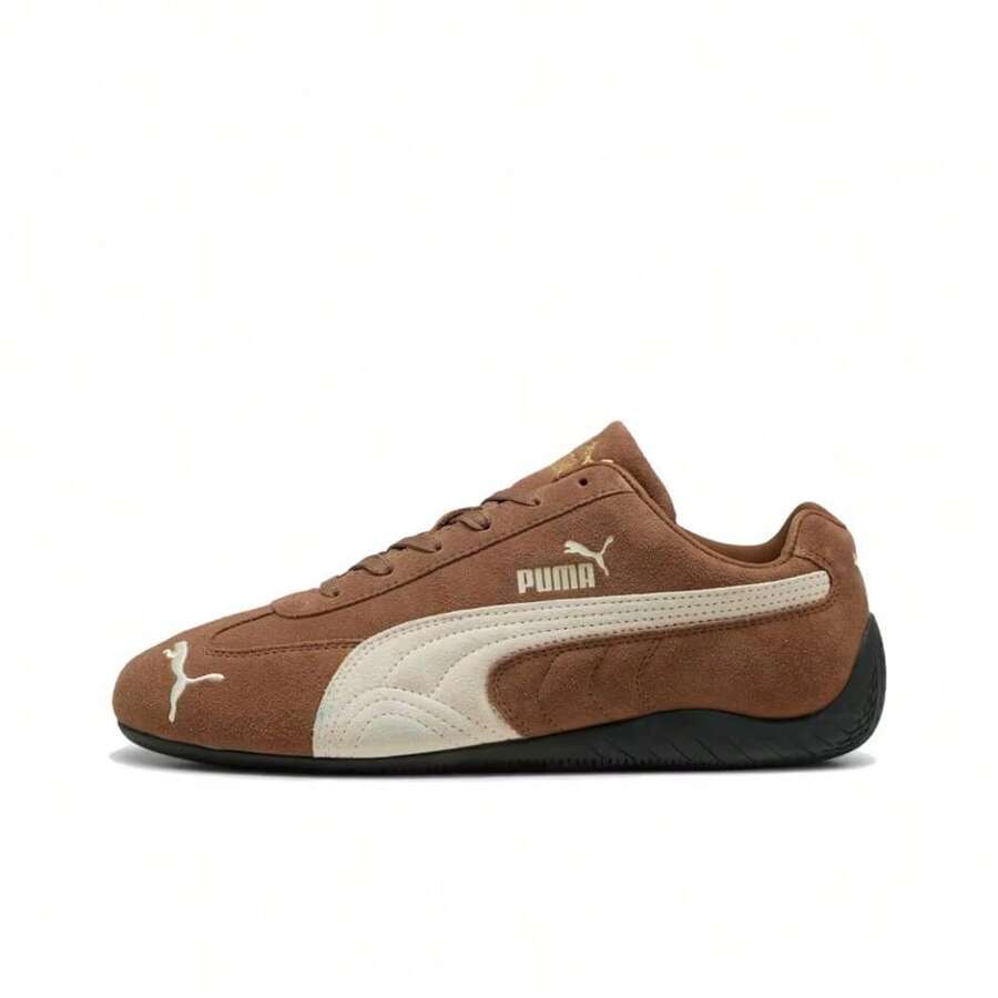 Sepatu kulit PUMA Speedcat OG, nyaman dan serbaguna, sepatu kasual bertali rendah, unisex, warna kopi. - Coffee Brown - View 1