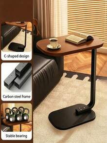 C Shaped Side Table, Stable Anti-Tipping Curved End Table, Space Saving Laptop Snack Table, Sofa Side Accent Table For Living Room, Bedroom & Bedside, Perfect For Readers, Office Workers And Small Space Household - Multiple Specifications - View 5
