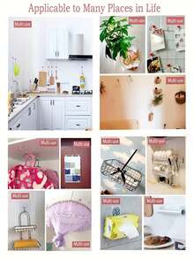 Strong Load-Bearing Transparent Clover Adhesive Hooks, Waterproof, Oil-Resistant, Non-Damaging To Walls, Multi-Purpose Hooks For Kitchen, Bathroom, Bedroom - White - View 6