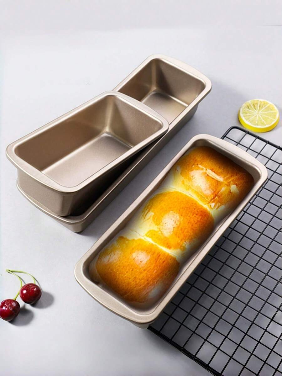 1/3pcs Non-Stick Bread/Baking Pan, Large, Medium And Small Sizes Available, Suitable For Toast Bread, Pound Cake And Rectangular Baking, Easy Release Easy Clean Oven Cookware, High-Quality Non-Stick Coating, Kitchen Baking Accessories - Multicolor - View 1