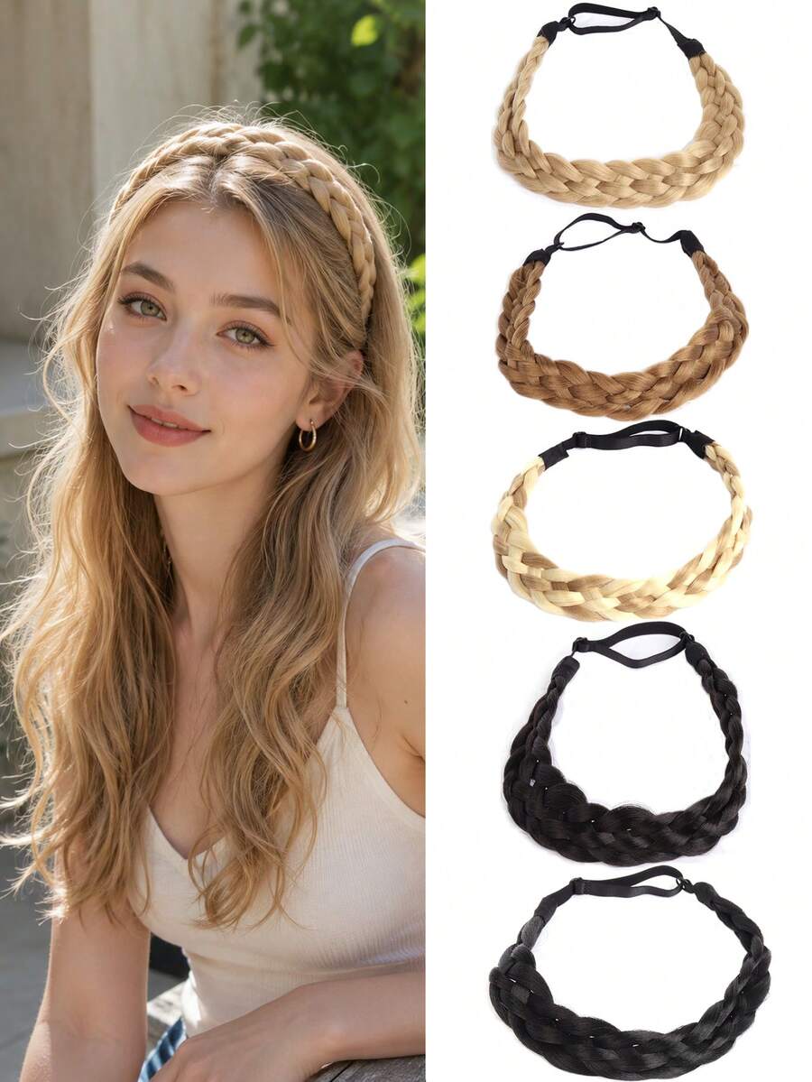 Double-Strand Braided Headband, Adjustable Headband, Suitable For Women's Everyday Wear And Parties. - Multicolor - View 1