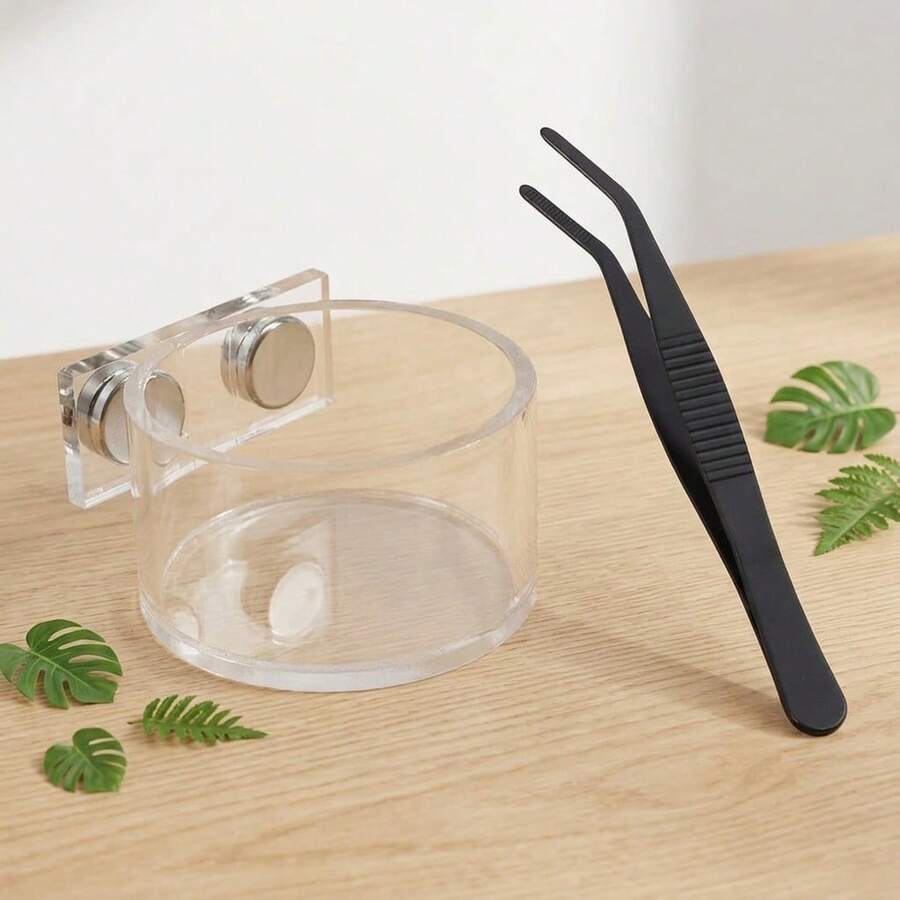 Jumping Spider Feeding Dish Set, Magnetic Water Bowl, Reptile Feeding Tongs, Jumping Spider Enclosure Accessories.