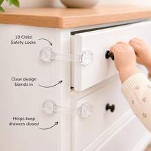 4/6/8/10/12/14/16PCS Child & Baby Safety Locks, Transparent Child Safety Cabinet Door Locks, Suitable For Refrigerator, Cabinet, Drawer, Toilet, Easy Installation Without Tools - Multicolor - View 2