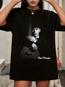 Ivan Cornejo Black White Guitar Vintage Regional Mexican Graphic Tee - 黑色 - 查看 1