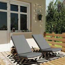 Outdoor Rocking Chairs Set Of 2, Indoor Lounge Rocker Chair With Padded Cushion & Metal Frame & Rattan Seat, Lounge Chaise Chair For Front Porch, Garden, Backyard, Lawn, Patio - Grey Cushion - View 3