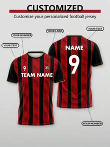 Customized Logo, Numbers, Team Name And Player Names For The Burnham City Team In The English League For The 2026-27 Season - Red - View 1