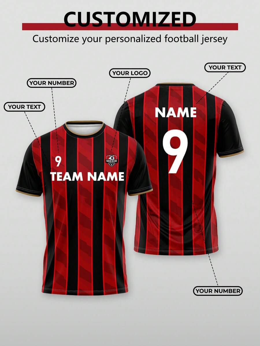 Customized Logo, Numbers, Team Name And Player Names For The Burnham City Team In The English League For The 2026-27 Season - Red - View 1