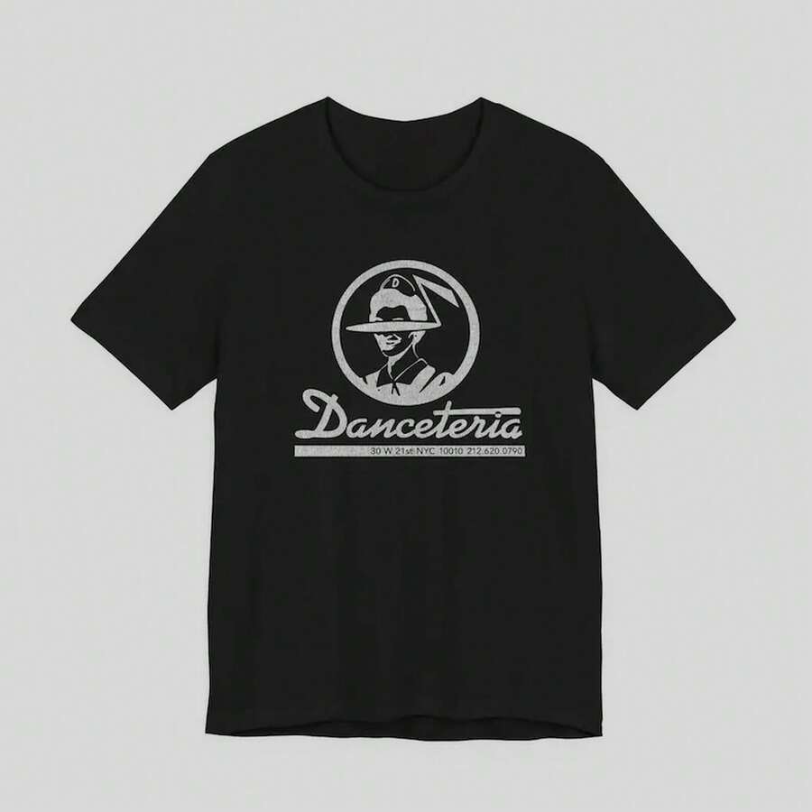 NYC Dance Club T-Shirt | Britpop, 90s Punk Rock, NYC Punk Scene, Short-Sleeved Jersey Shirt, Danceteria, CBGB, 80s New York Dance Clubs ZDOK - Black - View 1