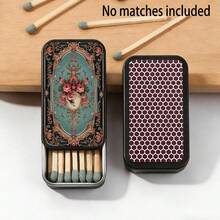 1pc Vintage Printed Storage Box, Portable Pocket Organizer (Matches Not Included), Suitable For Christmas, Birthday And Holiday Gifts For Family And Girlfriend - Multicolor - View 5