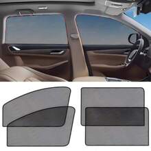 Car Window Sun Shade, Side Window Breathable Mesh Sun Shade, UV Protection & Heat Insulation, Universal Fit For Most Car Models, Magnetic Installation, Suitable For Camping, Travel, Napping - A - View 2