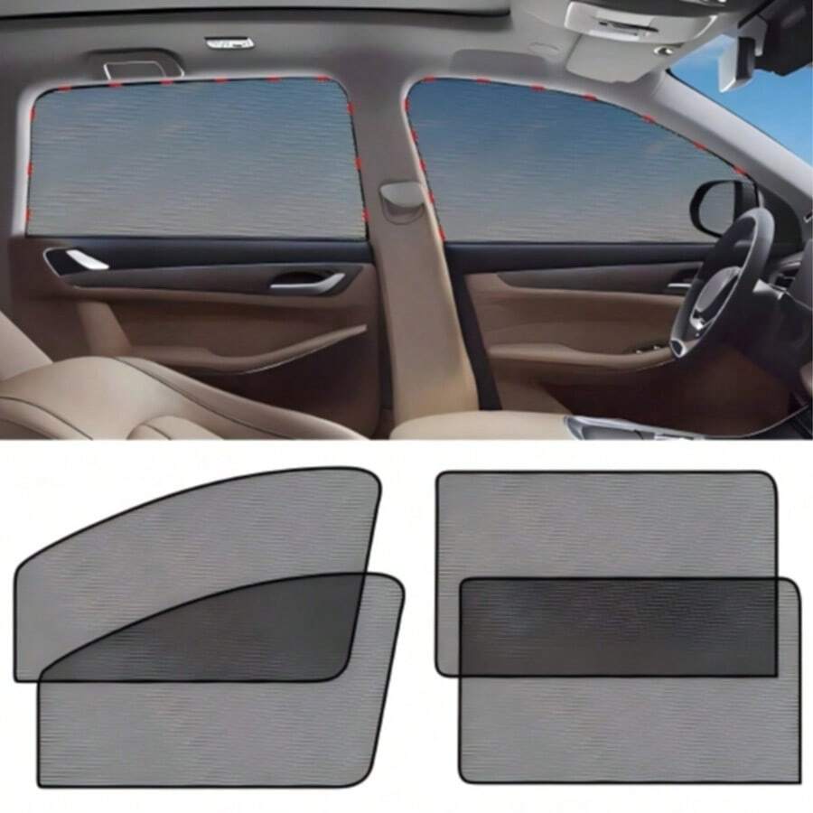 Car Window Sun Shade, Side Window Breathable Mesh Sun Shade, UV Protection & Heat Insulation, Universal Fit For Most Car Models, Magnetic Installation, Suitable For Camping, Travel, Napping