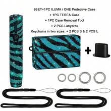 1set=9PCS Multicolor 720° Full Rhinestone Anti-Drop Anti-Pressure Shiny Zebra Stripe Electronic Cigarette Protective Case + Cigarette Box FOR IQOS ILUMA I ONE+FOR TEREA, Made Of A-Grade Rhinestones, More Sparkling Under Light, Suitable As A Gift For Mom, Girlfriend, Boyfriend, Lover Or Holiday Use - Diamond Version - View 13