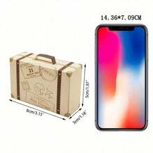 40pcs Mini Luggage Gift Box Set, With Tags And Jute Rope, Cartoon Theme, Durable Paper, Size 40.01X24.99cm, Suitable For Holiday Wedding Gift Packaging, Travel Storage Solutions, Cartoon Mini Gift Boxes, Wedding Holiday Gift Boxes, Halloween Christmas New Year Surprise Gift Box Packaging - One Size Fits All - View 3