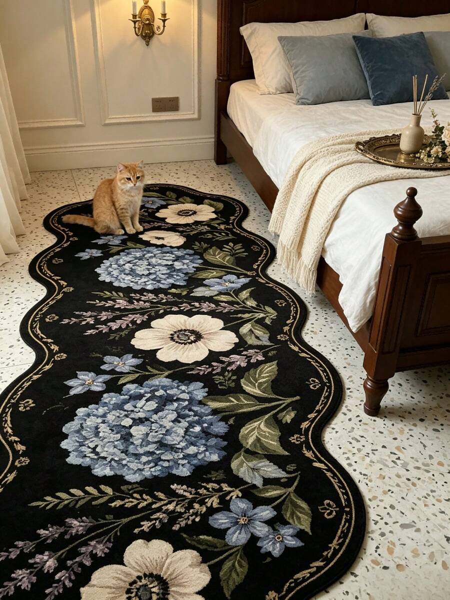 1 pieza Alfombra de pasillo vintage europea, alfombra de área, tapete, decoración del hogar, decoración de la habitación, alfombra lavable, regalo de vuelta a la escuela - Multicolor - Ver 1