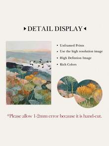 3 Pieces Botanical Wall Art Posters Birds Art Painting Landscape Print Pictures Mountain Hanging Picture Wall Prints Modern Home Decoration Stuff Living Room Wall Decor No Frame - Cartoon - View 7
