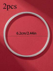 Women's 4mm Solid Matte Brushed-Finish Silver Bangle (Vintage Style, Round) - Available In Sets Of 1, 2, 3, Or 6; Perfect For Stacked Styling - Silver - View 8