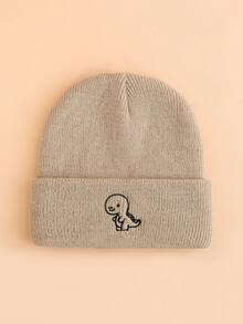 1pc Toddler Boy Simple Dinosaur Knit Beanie, High Elasticity Warm Hat, Suitable For 1-3 Years Old Baby Daily Outdoor Use - Multicolor - View 19