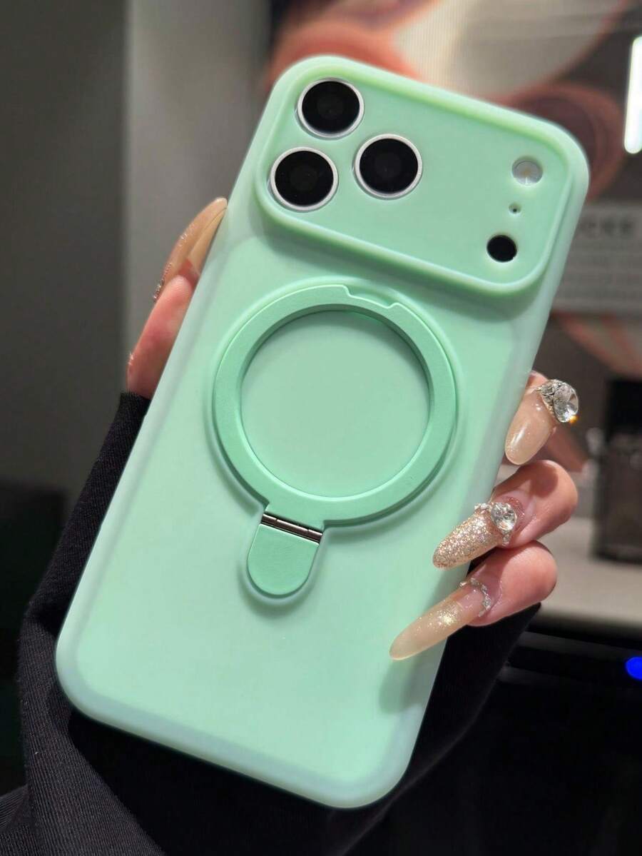 Matte Skin Feel Jelly Ring Holder Soft Magnetic Phone Case Compatible With IPhone 17 Pro Max 17 Pro 17 16 Pro Max 16 Pro 16 15 Pro Max 15 Pro 15 14 Pro Max 14 Pro 14 13 Pro Max 13 Premium Integrated Bracket Shockproof Cover