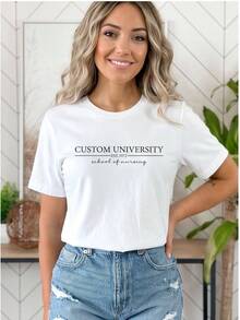 Personalized University School Of Nursing Top, Custom Design Shirt, Great Gift For Friend, Fast Local Warehouse Delivery - 白色 - 查看 2